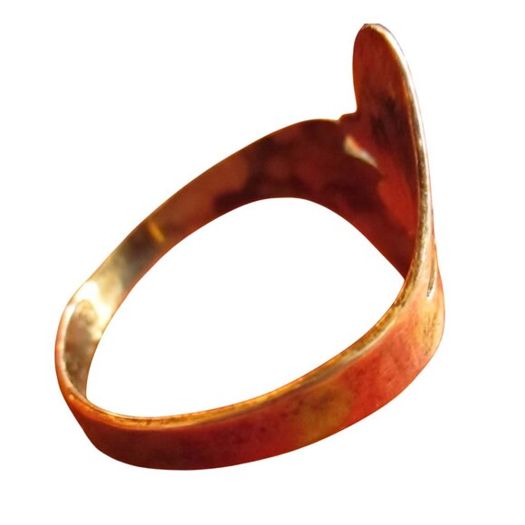 Vintage Sterling Silver & Abalone Inlay Adjustable Ring Taxco sz 12 Hippy Boho - Picture 4 of 8